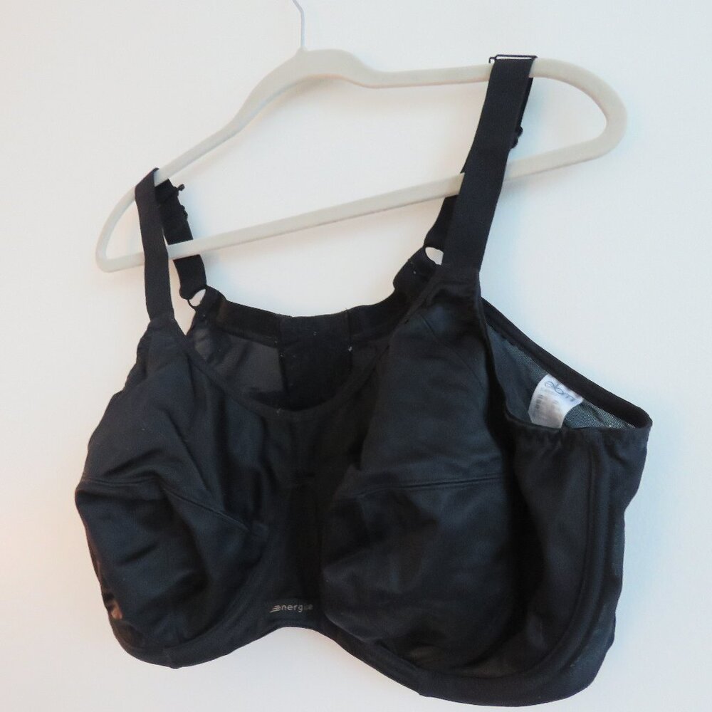 ELOMI Energise Sports Bra in Black Support Athleisure - Size US 42DDD - Picture 8 of 14